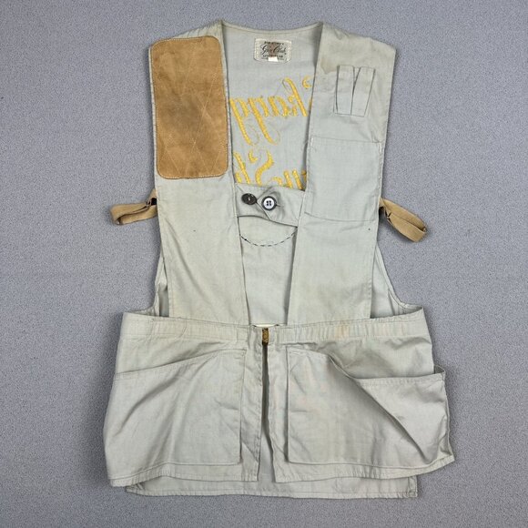 Vintage 60s Chain Stitched Shooting Vest Sz 40 Bob Allen Gun Club Skeet Patch - Picture 2 of 7